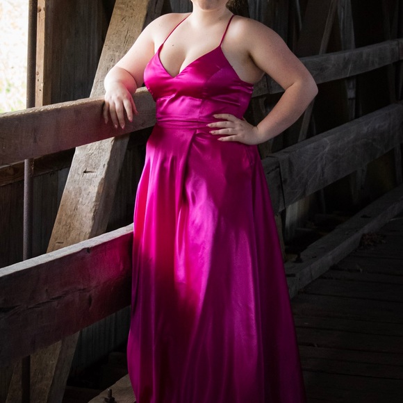 Blondie Nites Cross Back Prom Dress - Picture 1 of 5